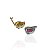 Berloque Charm Folheado Ouro 18k e Prata 925 Coração Cristal Cravejado - Imagem 2