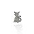 Berloque Charm Folheado Ouro 18k e Prata 925 Gato Cravejado - Imagem 4