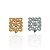 Berloque Charm Folheado Ouro 18k e Prata 925 Quadrado Cravejado - Imagem 1