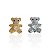 Berloque Charm Folheado Ouro 18k e Prata 925 Urso Cravejado - Imagem 1