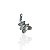 Berloque Charm Folheado Ouro 18k e Prata 925 Urso Cravejado - Imagem 2