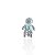 Berloque Charm Folheado Prata 925 Filhos Cravejado - Imagem 4