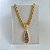 Colar Folheado Ouro 18k Cordão Baiano Grosso Gota Cravejada Color - Imagem 1