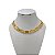 Choker Folheada Ouro 18k Escamas Strass - Imagem 1