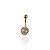 Piercing Aço Inoxidável Dourado e Prata Umbigo Ponto de Luz Cravejado - Imagem 2
