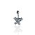 Piercing Aço Inoxidável Dourado e Prata Umbigo Borboleta Cravejada - Imagem 3