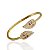 Bracelete Folheado Ouro 18k e Prata 925 Folhas Cravejadas - Imagem 1