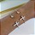 Bracelete Folheado Ouro 18k e Prata 925 Cruz Cravejada - Imagem 3
