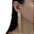 Brinco Folheado Ouro 18k e Prata 925 Franja Strass Cascata - Imagem 1