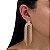 Brinco Folheado Ouro 18k e Prata 925 Franja Strass Arco Aberto - Imagem 1