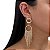 Brinco Folheado Ouro 18k e Prata 925 Franja Strass Argola Dupla - Imagem 1