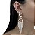 Brinco Folheado Ouro 18k e Prata 925 Franja Strass Argola Dupla - Imagem 2