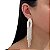 Brinco Folheado Ouro 18k e Prata 925 Franja Strass Losango - Imagem 2