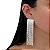 Brinco Folheado Ouro 18k e Prata 925 Franja Strass Quadrado - Imagem 2