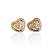 Brinco Folheado Ouro 18k e Prata 925 Coração Cravejado - Imagem 1