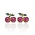 Brinco Folheado Ouro 18k e Prata 925 Cereja Cravejada - Imagem 3