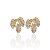 Brinco Folheado Ouro 18k Folha Cravejada - Imagem 1