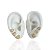 Trio Brincos Folheado Ouro 18k e Prata 925 Coração Cravejado - Imagem 1