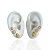 Trio Brincos Folheado Ouro 18k e Prata 925 Gota Cravejada - Imagem 1
