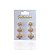 Trio Brincos Folheado Ouro 18k e Prata 925 Trevo Cravejado - Imagem 1