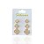 Trio Brincos Folheado Ouro 18k e Prata 925 Trevo Cravejado - Imagem 1