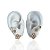 Trio Brincos Folheado Ouro 18k e Prata 925 Trevo Cravejado - Imagem 1