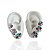 Trio Brincos Folheado Ouro 18k e Prata 925 Flor Cravejada - Imagem 2