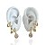 Trio Brincos Folheado Ouro 18k e Prata 925 Argola Gota Cravejada - Imagem 1