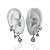 Trio Brincos Folheado Ouro 18k e Prata 925 Argola Gota Cravejada - Imagem 2