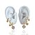 Trio Brincos Folheado Ouro 18k e Prata 925 Argola Coração Cravejada - Imagem 1
