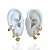 Trio Brincos Folheado Ouro 18k e Prata 925 Argola Coração Cravejada - Imagem 1