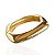Bracelete Folheado Ouro 18k e Prata 925 Abaulado Quadrado - Imagem 1