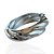 Bracelete Folheado Ouro 18k e Prata 925 Abaulado Ondulado - Imagem 3