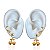 Trio Brincos Folheado Ouro 18k Cereja - Imagem 1