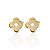 Brinco Folheado Ouro 18k e Prata 925 Trevo Cravejado - Imagem 1