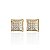 Brinco Folheado Ouro 18k e Prata 925 Quadrado Cravejado - Imagem 1