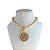 Colar Folheado Ouro 18k Correntaria Pai Nosso Strass - Imagem 1