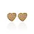 Brinco Folheado Ouro 18k e Prata 925 Corações Cravejado - Imagem 1