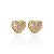 Brinco Folheado Ouro 18k e Prata 925 Coração Cravejado - Imagem 1