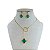 Conjunto Folheado Ouro 18k e Prata 925 Gravatinha Trevo Cristal - Imagem 4