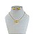 Conjunto Folheado Ouro 18k e Prata 925 Bolinha Trabalhada - Imagem 1