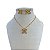 Conjunto Folheado Ouro 18k e Prata 925 Borboleta Strass - Imagem 1