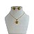 Conjunto Folheado Ouro 18k e Prata 925 Coração Abaulado - Imagem 1