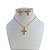 Conjunto Folheado Ouro 18k e Prata 925 Cruz Strass - Imagem 1