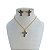 Conjunto Folheado Ouro 18k e Prata 925 Cruz Strass - Imagem 3