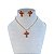 Conjunto Folheado Ouro 18k e Prata 925 Cruz Strass - Imagem 6