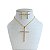 Conjunto Folheado Ouro 18k e Prata 925 Cruz Strass - Imagem 1