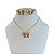 Conjunto Folheado Ouro 18k e Prata 925 Borboleta Strass - Imagem 5