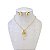 Conjunto Folheado Ouro 18k e Prata 925 Gota Cumprida Cristal - Imagem 3