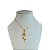 Colar Folheado Ouro 18k e Prata 925 Rosa Cravejada - Imagem 1